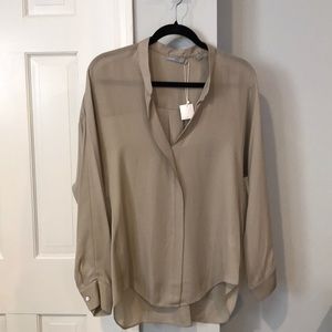 Vince Silk Half Placket Blouse
